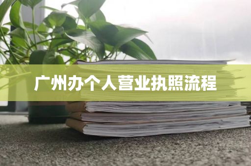 广州办个人营业执照流程