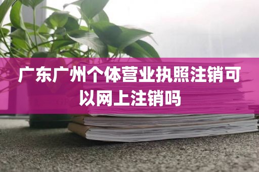 广东广州个体营业执照注销可以网上注销吗