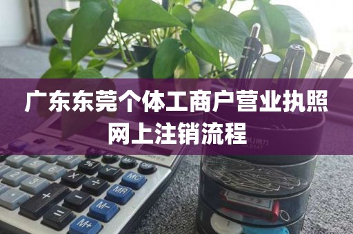 广东东莞个体工商户营业执照网上注销流程