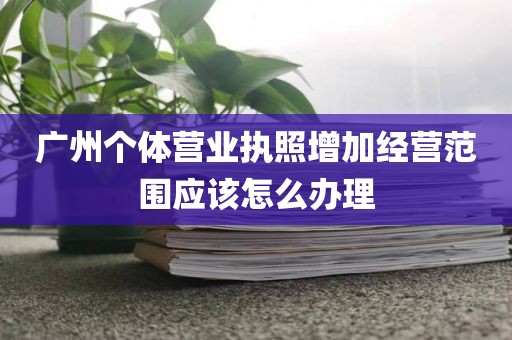 广州个体营业执照增加经营范围应该怎么办理