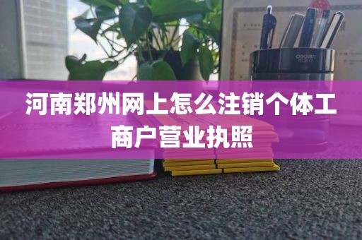 河南郑州网上怎么注销个体工商户营业执照