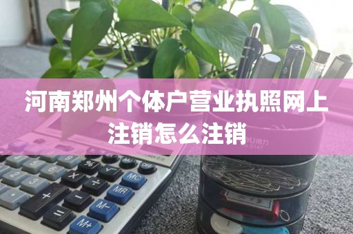 河南郑州个体户营业执照网上注销怎么注销