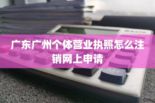 广东广州个体营业执照怎么注销网上申请