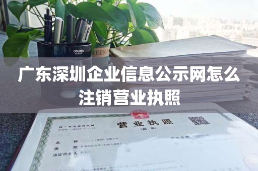 广东深圳企业信息公示网怎么注销营业执照
