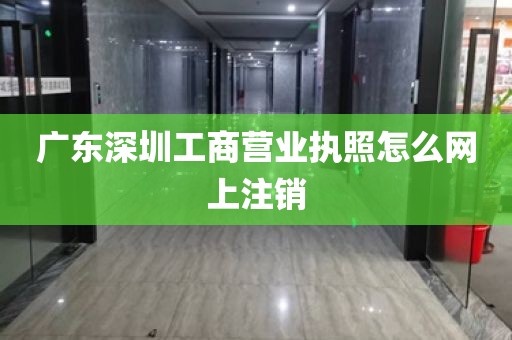 广东深圳工商营业执照怎么网上注销