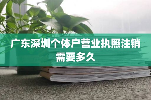 广东深圳个体户营业执照注销需要多久